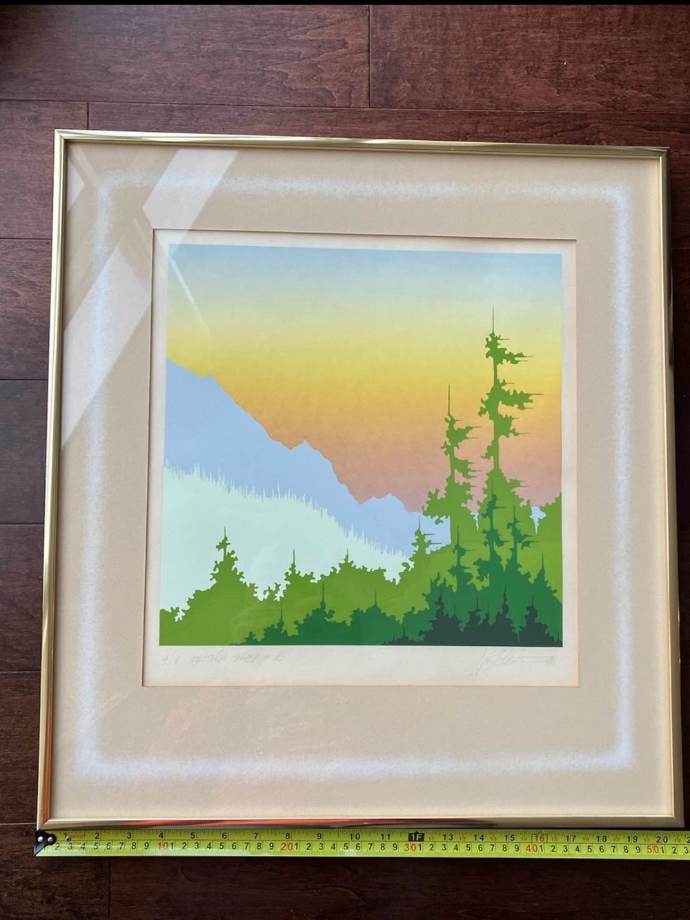 Framed Green Forest Silhouette Wall Art